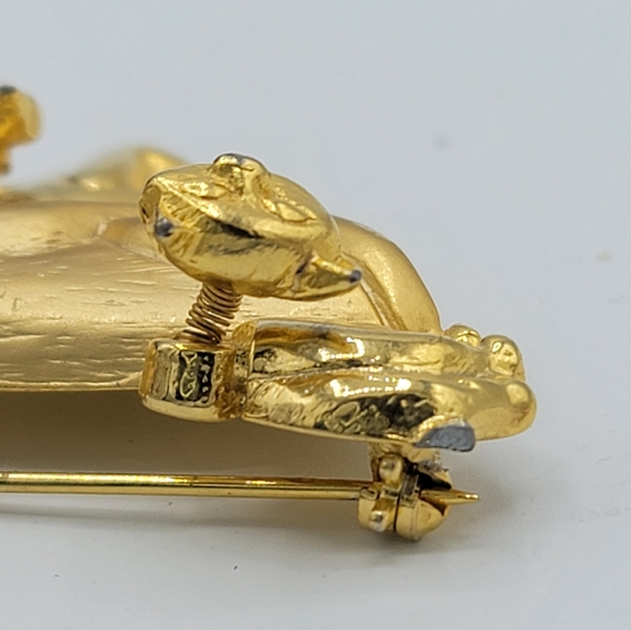 Cat Kitten Trembler Brooch Playful Animal Jewelry Mother & Children Pin Vintage - Picture 2 of 12